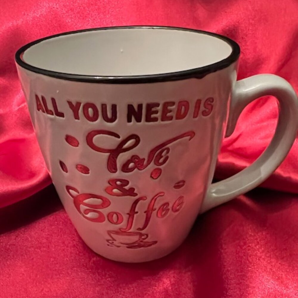 Royal Norfolk ceramic coffee mug 16 ounces "All You Need Is Love & Coffee